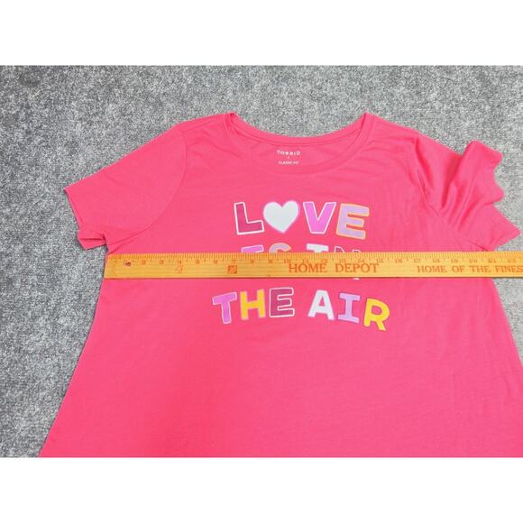 Torrid Plus Size Top Sz 1 Pink Love is in the Air Tee Shirt Short Sleeve - Picture 7 of 8